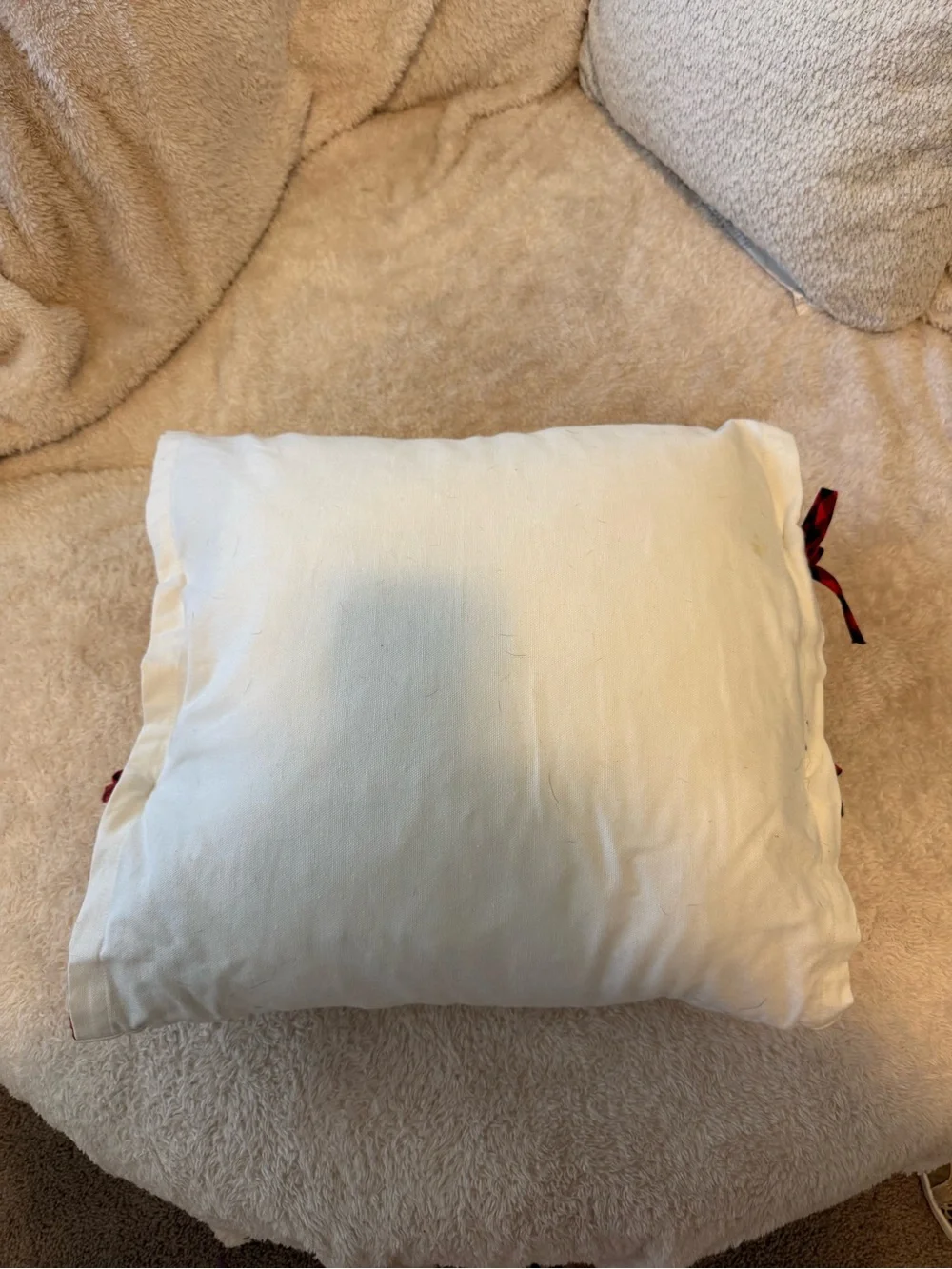 Rae Dunn White Merry & Bright Holiday Pillow with Black Lettering